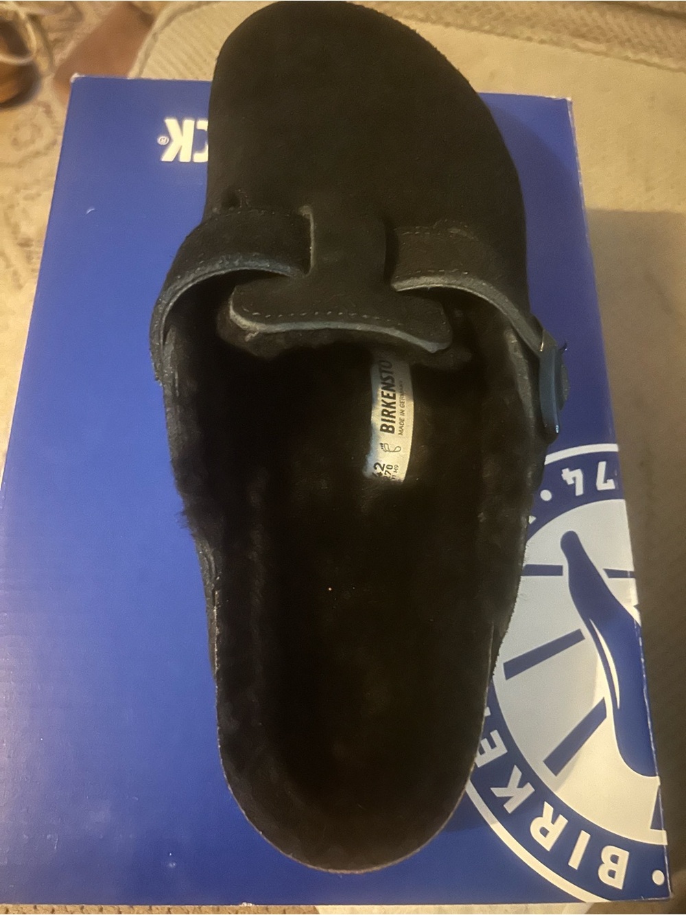 Birkenstock Black Suede Shearling-Lined Clog